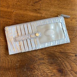 Brahmin credit card wallet in golden latte.